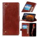 For Samsung Galaxy S22 5G Copper Buckle Nappa Texture Horizontal Flip Leather Case with Holder & Card Slots & Wallet(Brown)