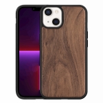 Wood Veneer TPU Shockproof Phone Case For iPhone 13 mini(Walnut)