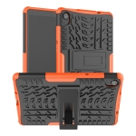 For Lenovo Tab M8 3rd Gen 8506 / M8 HD 8505 Tire Texture Shockproof TPU+PC Tablet Case with Holder(Orange)
