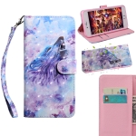 For Samaung Galaxy S22+ 5G 3D Painted Pattern Horizontal Flip Leather Phone Case with Holder & Lanyard(Roaring Wolf)