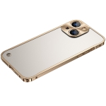 Metal Frame Frosted PC Shockproof Phone Case For iPhone 13(Gold)