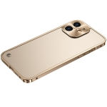 Metal Frame Frosted PC Shockproof Phone Case For iPhone 12 mini(Gold)