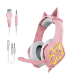 GS-1000 E-sports Gaming PC Computer Wired Headset with Microphone(Pink)