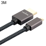 ULT-unite Gold-plated Head HDMI Male to Micro HDMI Male Nylon Braided Cable, Cable Length: 3m(Black)