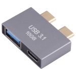 USB Female + USB-C / Type-C Female to 2 x USB-C / Type-C Male Adapter