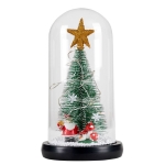 Christmas Cedar Window Display Glass Cover LED Light Ornaments(Star Santa Claus)