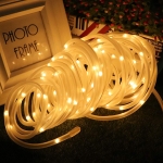 Holiday Party Decoration Tube String Lights LED Garden Decoration Casing Light with Remote Control, Spec: 22m 200 LEDs USB Powered(Warm Light)