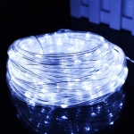 Holiday Party Decoration Tube String Lights LED Garden Decoration Casing Light with Remote Control, Spec: 7m 50 LEDs Battery Powered(White Light)