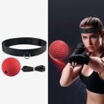 Head-Mounted Boxing Speed Reaction Ball Home Fighting Vent Ball, Specification: Red Basic+Storage Bag