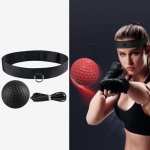 Head-Mounted Boxing Speed Reaction Ball Home Fighting Vent Ball, Specification: Black Basic+Storage Bag