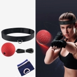 Head-Mounted Boxing Speed Reaction Ball Home Fighting Vent Ball, Specification: Red Special Training+Storage Bag+Gloves