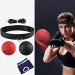 Head-Mounted Boxing Speed Reaction Ball Home Fighting Vent Ball, Specification: Red + Black Upgrade+Storage Bag+Gloves
