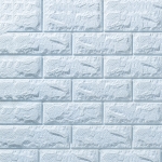 5 PCS 3D Stereo Self-Adhesive Foam Brick Wall Stickers Waterproof And Moisture-Proof Wipeable Stickers, Specification: Strong Glue Light Blue 70x77cm