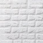 5 PCS 3D Stereo Self-Adhesive Foam Brick Wall Stickers Waterproof And Moisture-Proof Wipeable Stickers, Specification: Nano-heated White 70x77cm