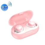 TWS-22 Bluetooth 5.0 In-Ear Sports Waterproof Noise Cancelling Touch Control Mini Headphones(Pink)