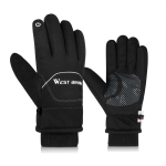WEST BIKING YP0211221 Winter Warm Fleece Riding Gloves Non-Slip Waterproof Touch Screen Gloves, Size: M(Black)