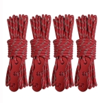 4m x 4 Rolls Outdoor Camping Tent Canopy Wind Rope Luminous Multi-Function Wind Rope Buckle Tent Fixed Rope(S Buckle-Red )