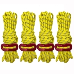 4m x 4 Rolls Outdoor Camping Tent Canopy Wind Rope Luminous Multi-Function Wind Rope Buckle Tent Fixed Rope(Figure 8 Buckle-Yellow)