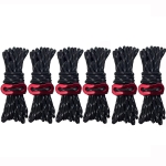 4m x 6 Rolls Outdoor Camping Tent Canopy Wind Rope Luminous Multi-Function Wind Rope Buckle Tent Fixed Rope(Figure 8 Buckle-Black)