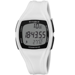 SYNOKE 9105 Multifunctional Sports Time Record Waterproof Pedometer Electronic Watch(White)
