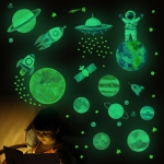 YG006 Children Room Decoration Planet Astronaut Rocket UFO Cartoon Element Luminous Wall Sticker