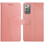 For Samsung Galaxy Note20 Y Stitching Horizontal Flip Leather Case with Holder & Card Slots & Wallet & Photo Frame(Rose Gold)