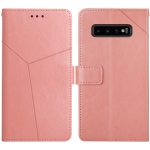 For Samsung Galaxy S10 Y Stitching Horizontal Flip Leather Case with Holder & Card Slots & Wallet & Photo Frame(Rose Gold)