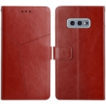 For Samsung Galaxy S10e Y Stitching Horizontal Flip Leather Case with Holder & Card Slots & Wallet & Photo Frame(Brown)
