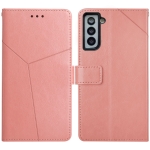 For Samsung Galaxy S21 5G Y Stitching Horizontal Flip Leather Case with Holder & Card Slots & Wallet & Photo Frame(Rose Gold)