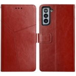 For Samsung Galaxy S21+ 5G Y Stitching Horizontal Flip Leather Case with Holder & Card Slots & Wallet & Photo Frame(Brown)