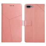 Y Stitching Horizontal Flip Leather Phone Case with Holder & Card Slots & Wallet & Photo Frame For iPhone 8 Plus / 7 Plus(Rose Gold)