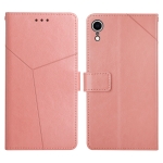 Y Stitching Horizontal Flip Leather Phone Case with Holder & Card Slots & Wallet & Photo Frame For iPhone XR(Rose Gold)