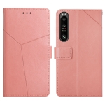 For Sony Xperia 5 III Y Stitching Horizontal Flip Leather Phone Case with Holder & Card Slots & Wallet & Photo Frame(Rose Gold)