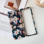 For Samsung Galaxy Z Fold3 5G Small Floral Shockproof PC + Water Paste Folding Phone Protective Case(Black Orchid)