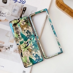 For Samsung Galaxy Z Fold3 5G IMD Blue Light Jungle Flowers Pattern Folding Phone Protective Case(Leopard)