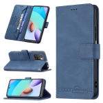 For Xiaomi Redmi 10 Magnetic Clasp RFID Blocking Anti-Theft Leather Case with Holder & Card Slots & Wallet(Blue)