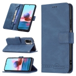 For Xiaomi Redmi Note 10 4G / Note 10S Magnetic Clasp RFID Blocking Anti-Theft Leather Case with Holder & Card Slots & Wallet(Blue)