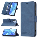 For Xiaomi Mi 11 Lite Magnetic Clasp RFID Blocking Anti-Theft Leather Case with Holder & Card Slots & Wallet(Blue)