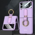 For Samsung Galaxy Z Flip3 5G GKK Ultra-thin PC Full Coverage Phone Flip Case with Ring Holder(Purple)