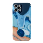 Marble Shockproof TPU Phone Case For iPhone 13(Blue)