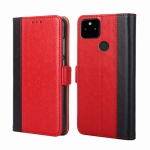 For Google Pixel 5a 5G Ostrich Texture Horizontal Flip Leather Phone Case with Holder & Card Slots & Wallet(Red)