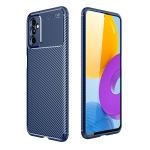 For Samsung Galaxy M52 5G Carbon Fiber Texture Shockproof TPU Phone Case(Blue)