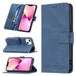 Magnetic Clasp RFID Blocking Anti-Theft Leather Case with Holder & Card Slots & Wallet For iPhone 13(Blue)