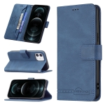 Magnetic Clasp RFID Blocking Anti-Theft Leather Case with Holder & Card Slots & Wallet For iPhone 12 / 12 Pro(Blue)