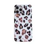 Leopard Print TPU Straight Edge Phone Case with Lanyard For iPhone 12 Pro Max(White)