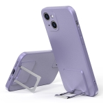 Skin Feel Frosted TPU Shockproof Phone Case with Telescopic Holder For iPhone 13(Purple)