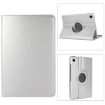 For Samsung Galaxy Tab A8 360 Degree Rotation Litchi Texture Tablet Leather Case with Holder(Silver)