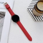 For Samsung Galaxy Watch4 40mm / 44mm Lychee Texture Leather Strap Watchband(Red)