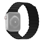 Silicone Magnetic Integrated Long Strap Watchband For Apple Watch Series 7 41mm / 6&SE&5&4 40mm / 3&2&1 38mm (Natural Black)