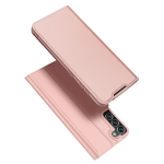 For Samsung Galaxy S22+ 5G DUX DUCIS Skin Pro Series Horizontal Flip Leather Phone Case with Holder & Card Slots(Rose Gold)